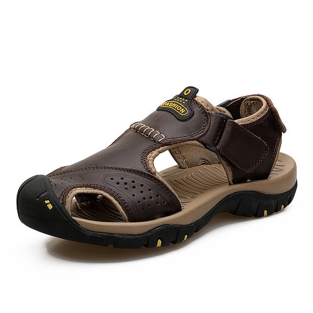 Leather sandals, cowhide men's shoes