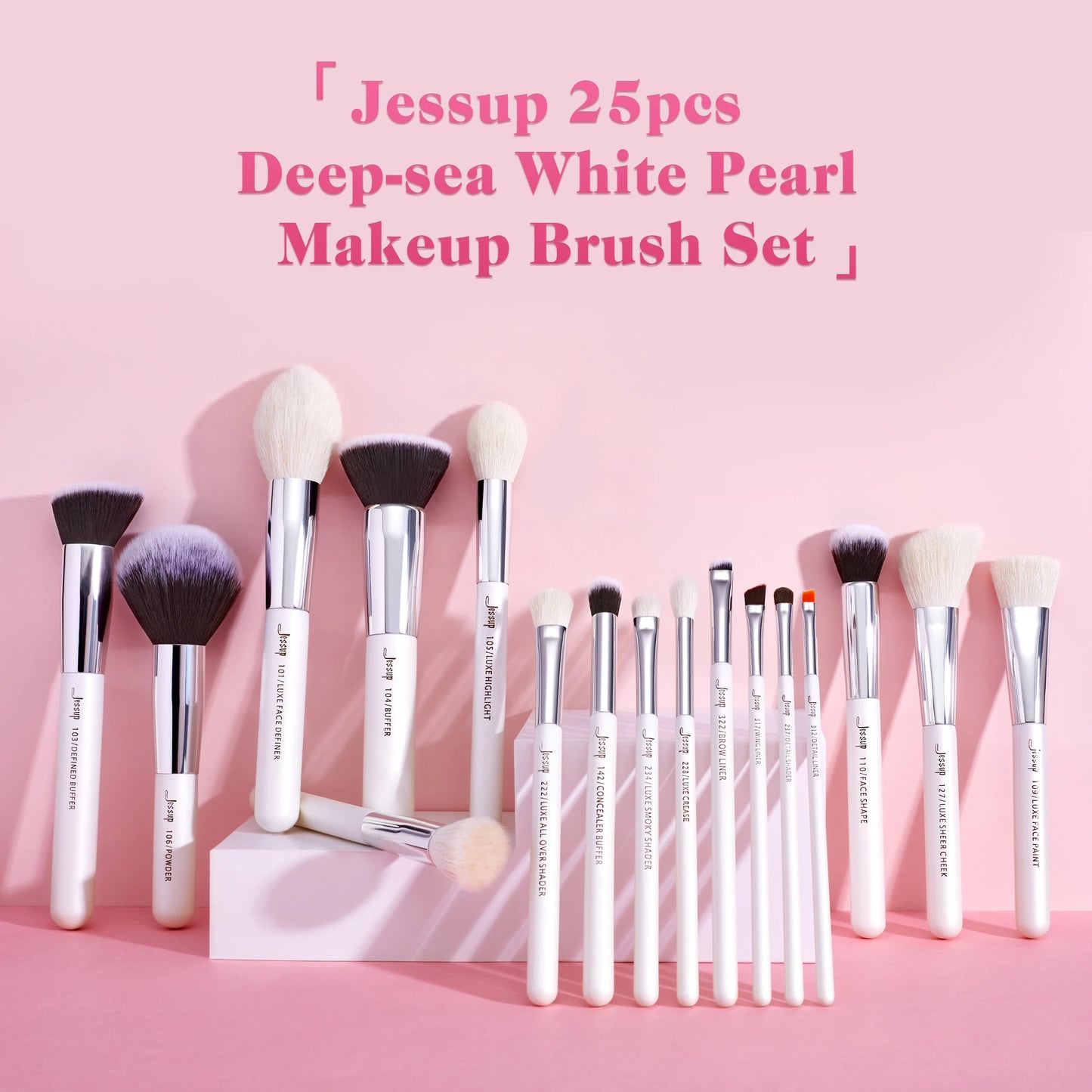 Makeup brushes set Pearl White/Silver High quality