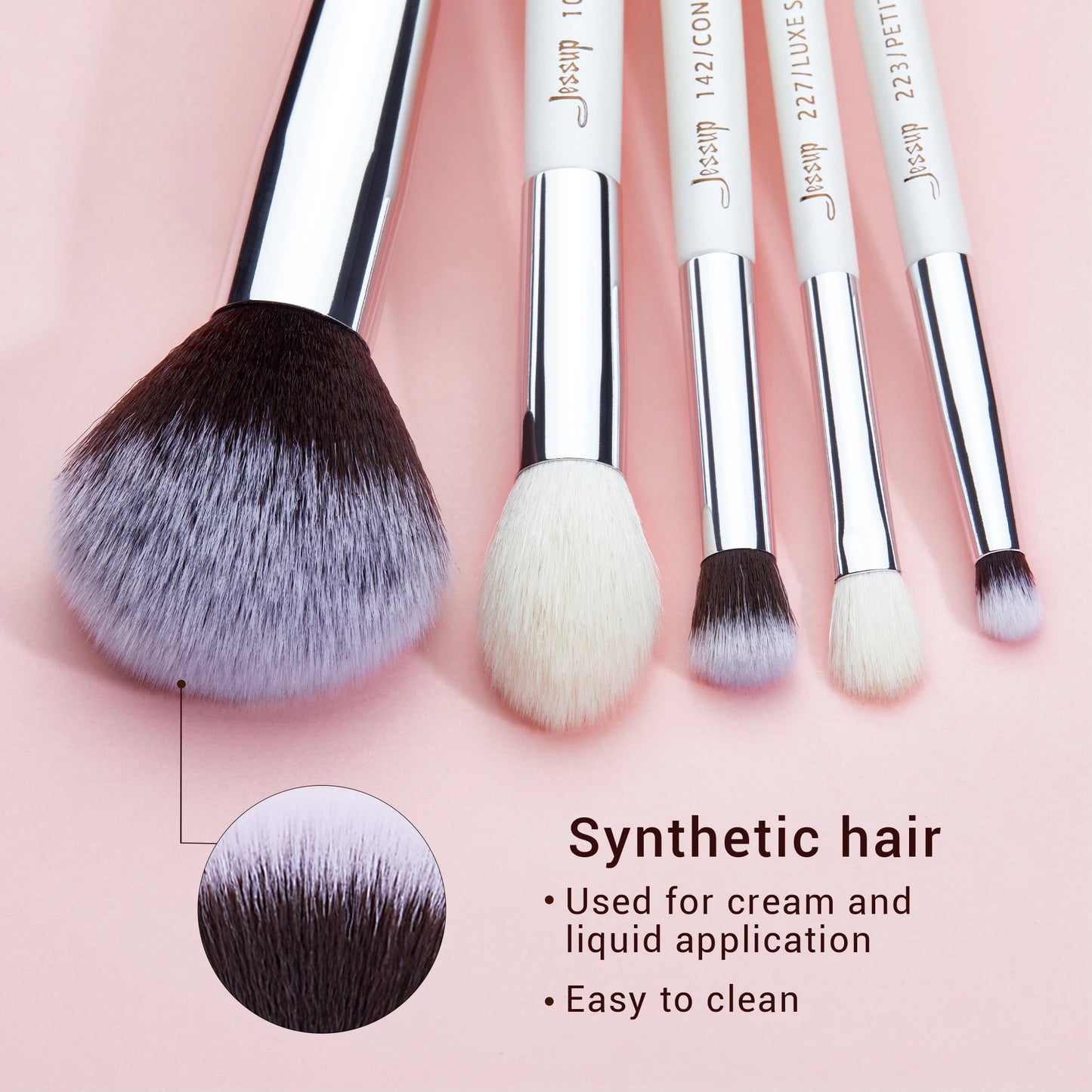 Makeup brushes set Pearl White/Silver High quality