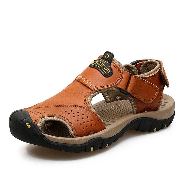 Leather sandals, cowhide men's shoes