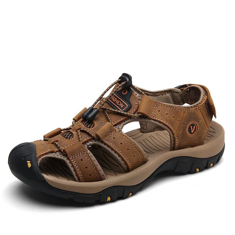 Leather sandals, cowhide men's shoes