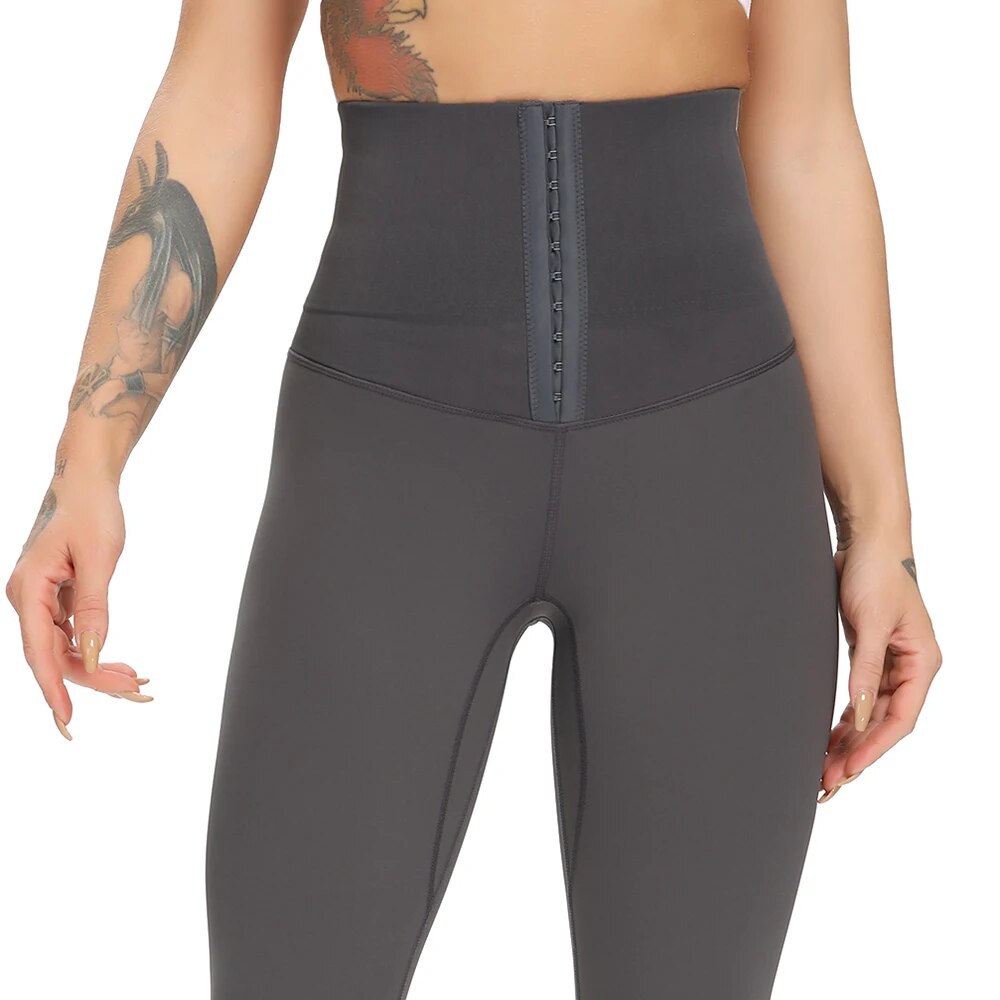 corset hip lift postpartum high waist yoga pants Workout leggings Stretchy