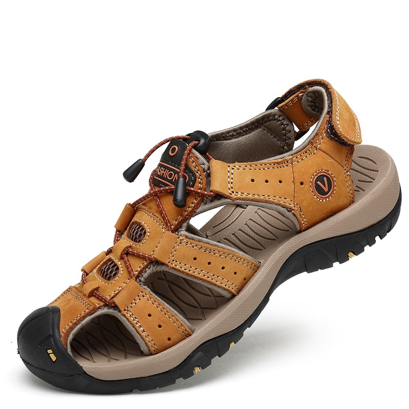 Leather sandals, cowhide men's shoes