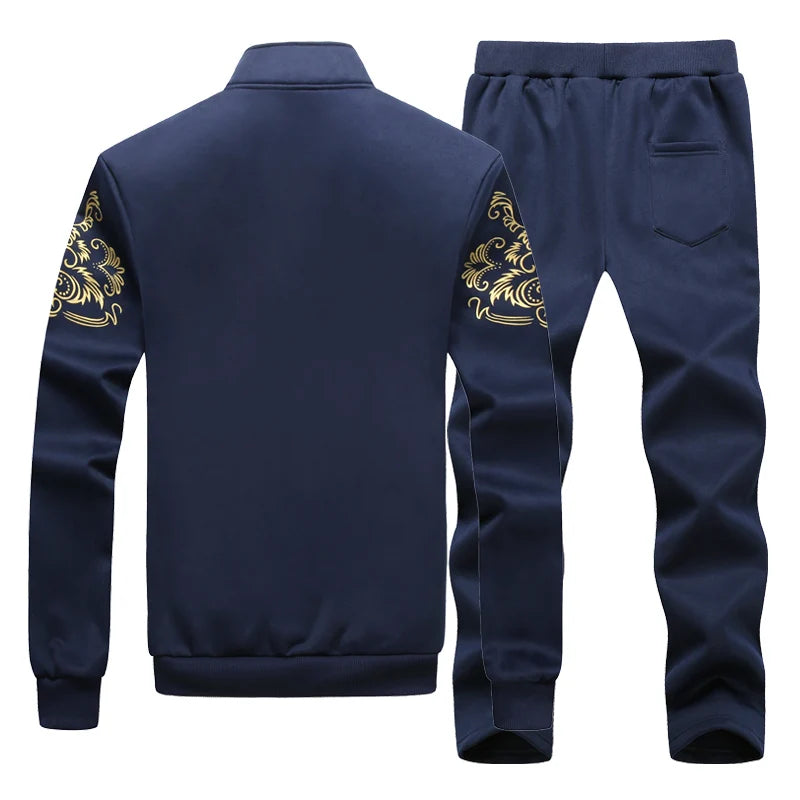 Large Size Suit Sweatshirt Sweatpants Set Tracksuit