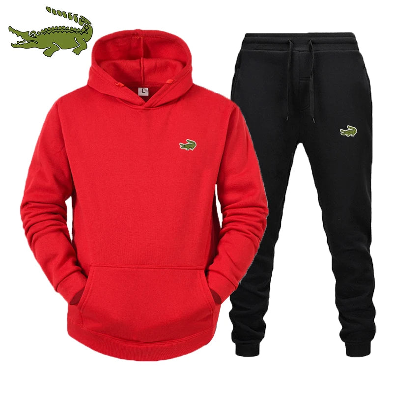 High Quality Men's Suit Fashion Casual Tracksuit 2 Piece Hoodie Pullover