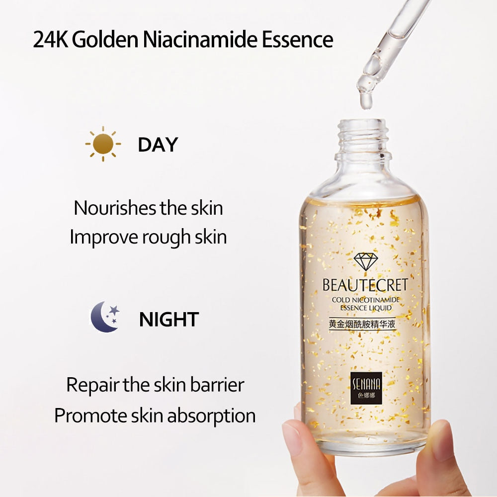 Set 24K Gold Nicotinamide Face Essence Collagen Cream Moisturizing Face Mask Brighten