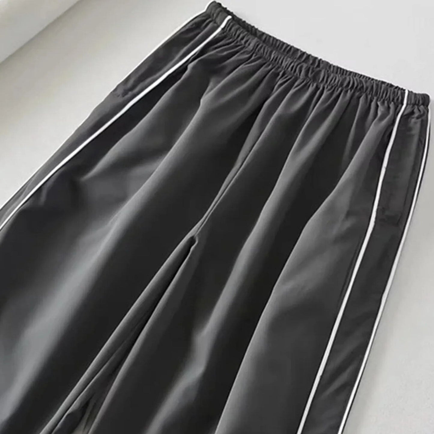 Cotton Cargo Drawstring Floor-length Pants Elastic Waist Loose Soft Breathable