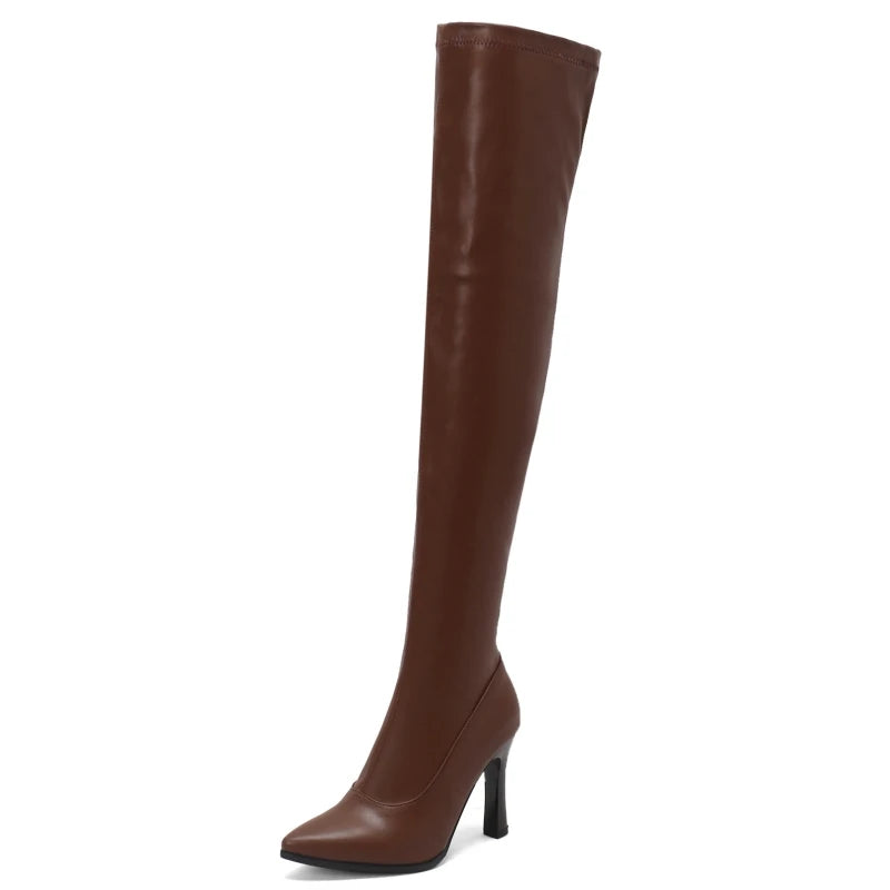 Women Soft Stretch Slim Long Over-the-Knee Boot