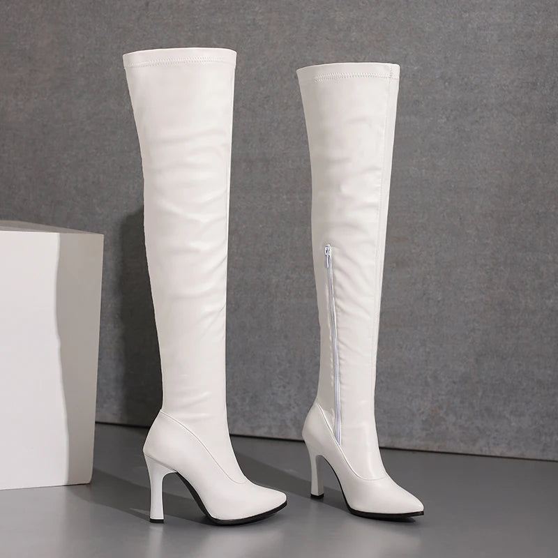 Women Soft Stretch Slim Long Over-the-Knee Boot