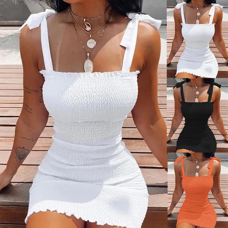 Trendy Solid Strap Short Dresses Off Shoulder