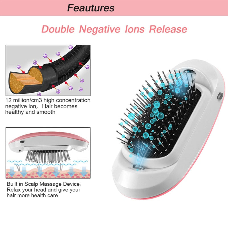 Hair Scalp Massage Comb Anti Frizz ionic Hair Brush Electric Negative Ions