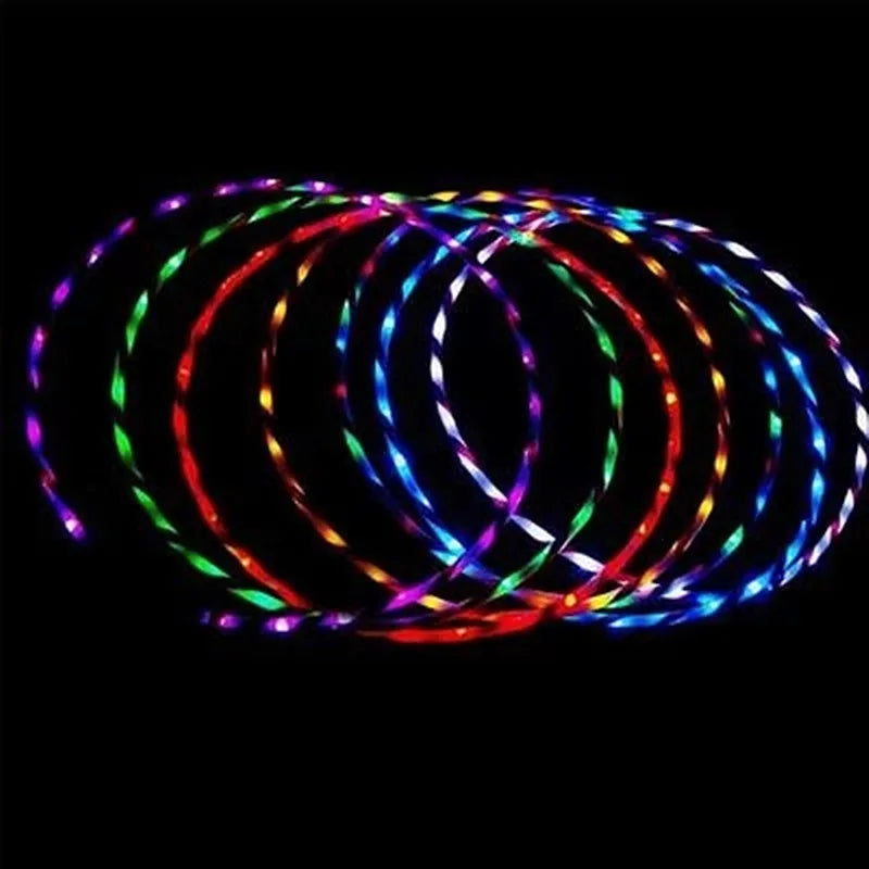 LED Colorful Circle Abdominal Fat Loss Light Crossfit Foldable Sport Hoop