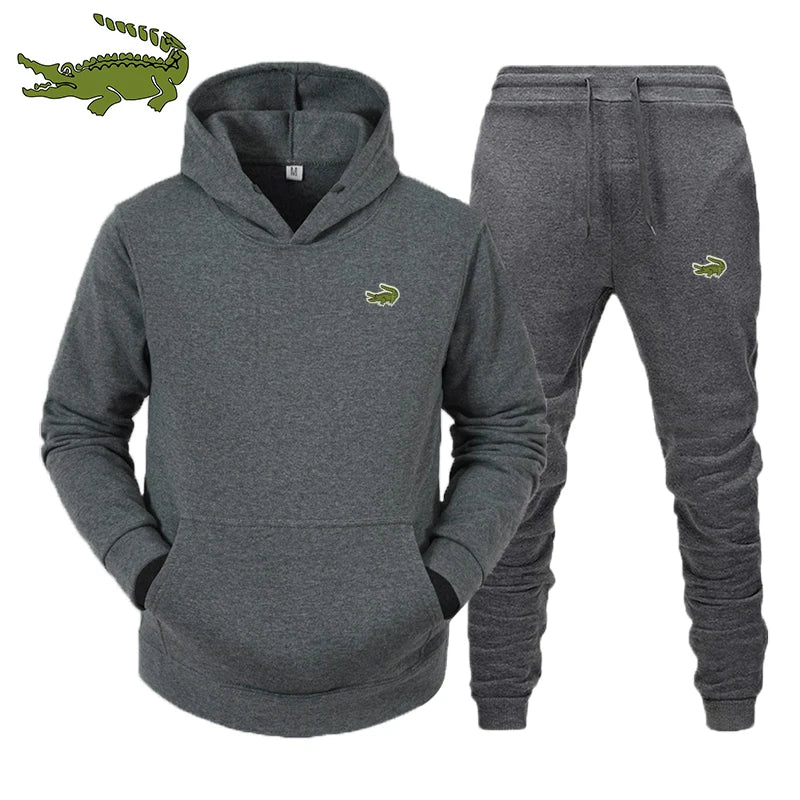 High Quality Men's Suit Fashion Casual Tracksuit 2 Piece Hoodie Pullover