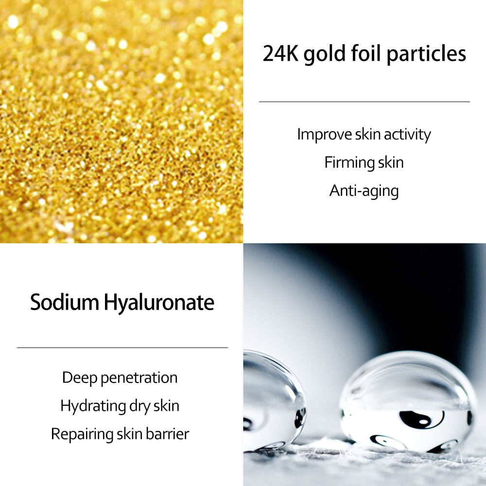 Set 24K Gold Nicotinamide Face Essence Collagen Cream Moisturizing Face Mask Brighten