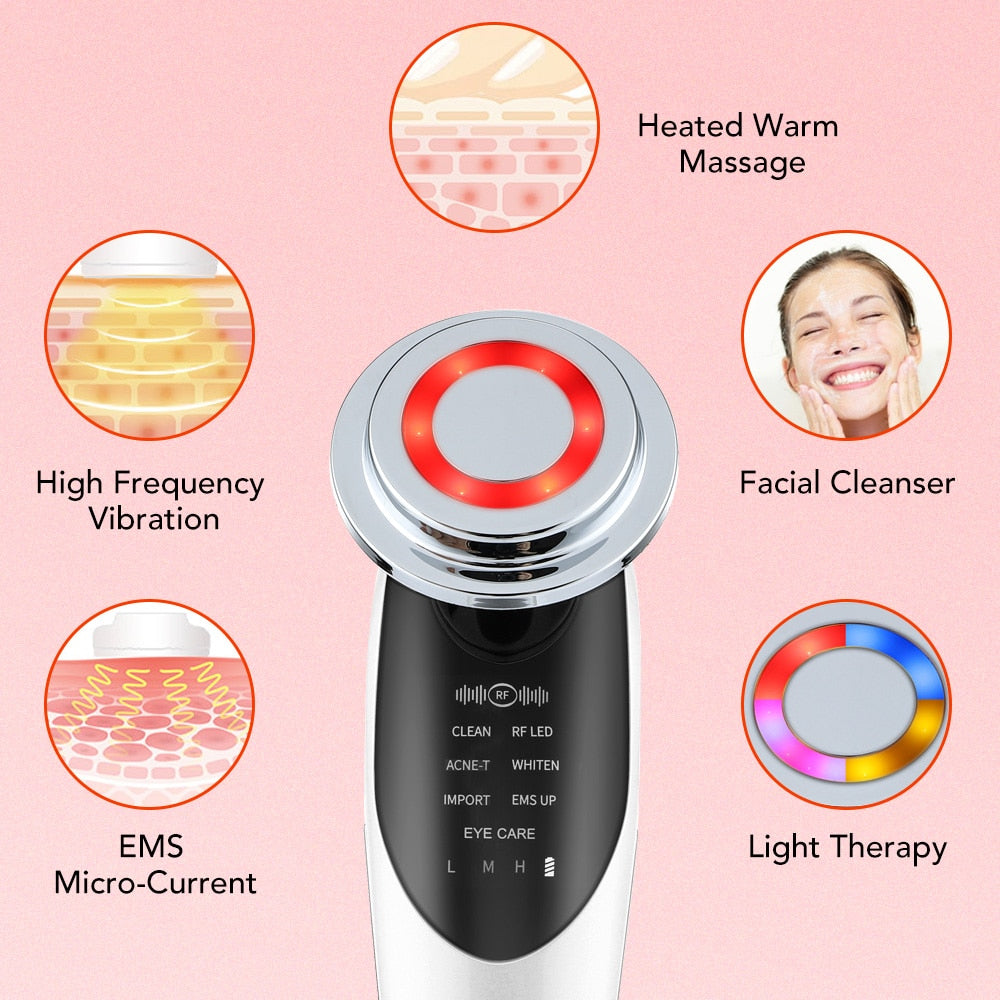 7 -1 RF EMS Micro Current Lifting Device LED Skin Rejuvenation Mesotherapy