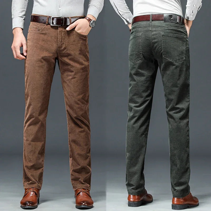 Corduroy Pants Casual Comfortable Stretch Cotton Straight Trousers