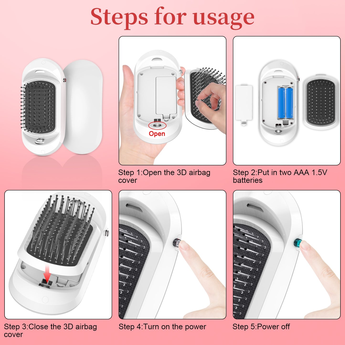 Hair Scalp Massage Comb Anti Frizz ionic Hair Brush Electric Negative Ions