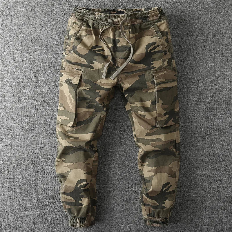 Camouflage Cargo Casual Loose Sweatpant High Quality Drawstring Trousers