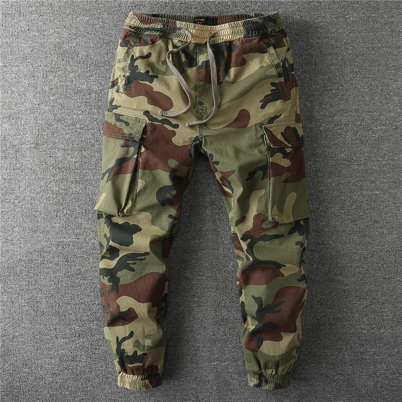 Camouflage Cargo Casual Loose Sweatpant High Quality Drawstring Trousers