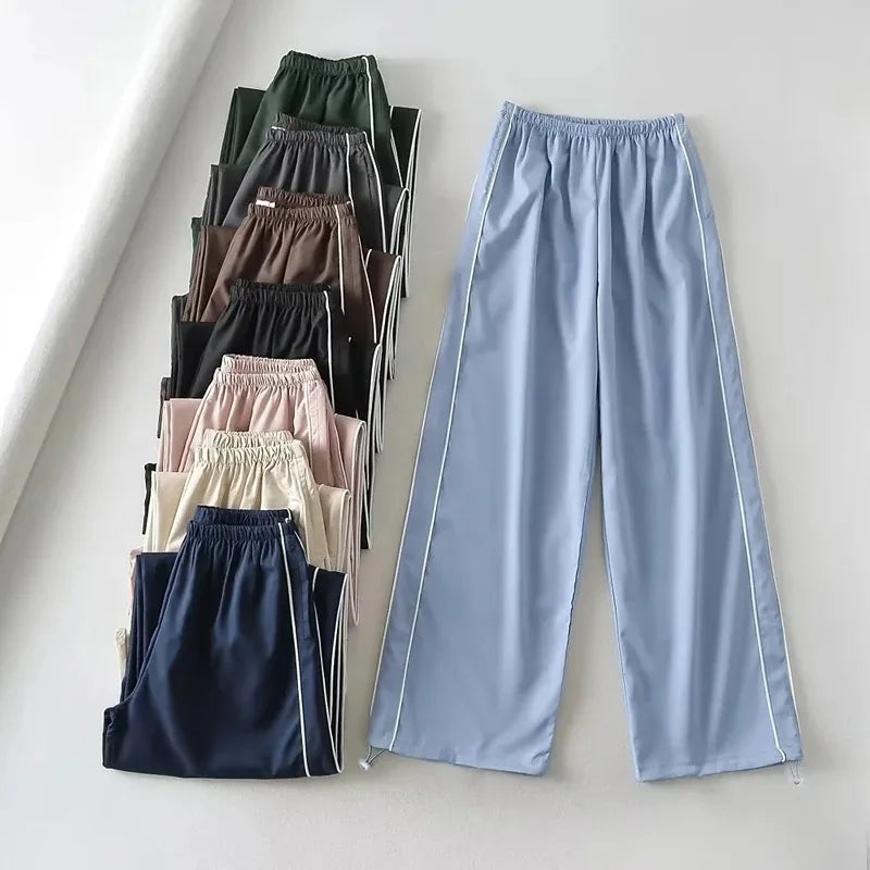 Striple Baggy Cargo Low Waist Parachute Sweatpants