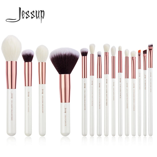 Jessup Professional Makeup Brushes Set 15pcs Natural-synthetic