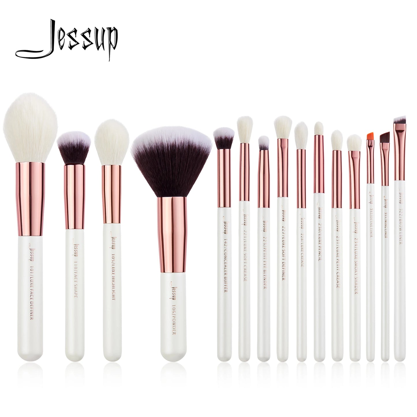 Jessup Professional Makeup Brushes Set 15pcs  Natural-synthetic