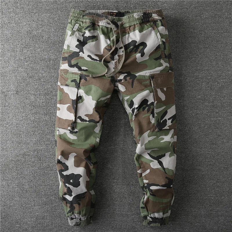 Camouflage Cargo Casual Loose Sweatpant High Quality Drawstring Trousers