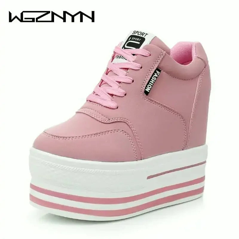 Super High Heels Chunky Sneakers /Thick Bottom Height Increasing Casual Shoes