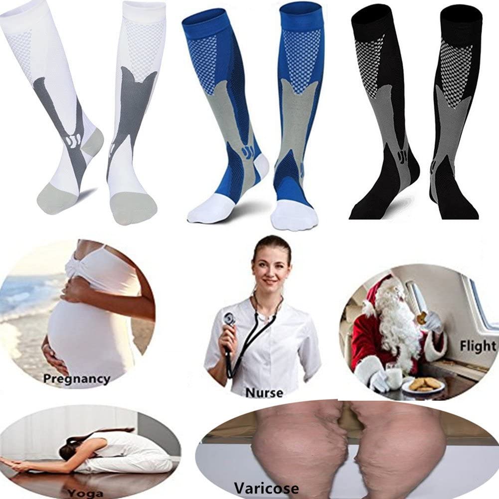 3 Pairs Medical Sport Compression Socks Men 20-30 mmhg for Edema Diabetic Varicose Veins