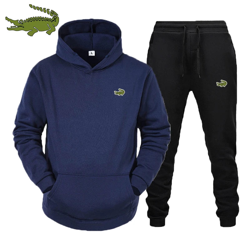 High Quality Men's Suit Fashion Casual Tracksuit 2 Piece Hoodie Pullover