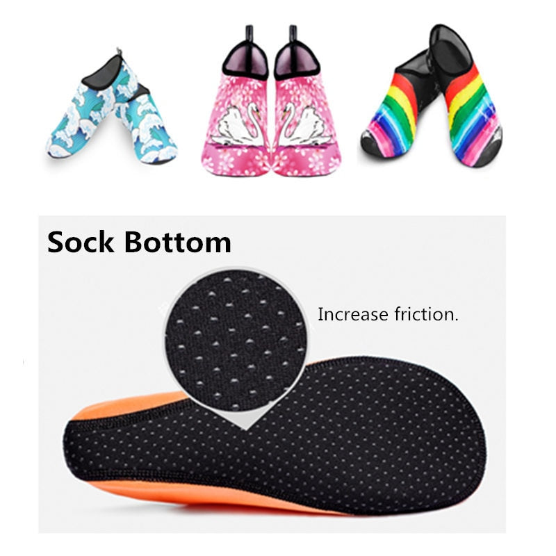 Water Shoes Swimming Socks Printing Color Aqua Beach Sneakers Seaside Slippers for Men, Women - acfitpro