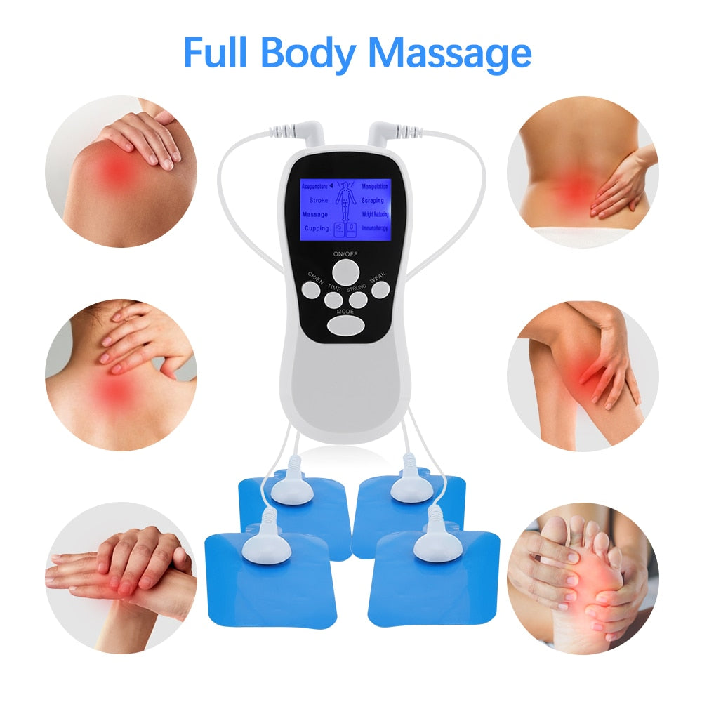 8 Mode EMS Electric Herald Tens Machine Acupuncture Body Massage Digital Therapy Massager Muscle Stimulator Electrostimulator - acfitpro