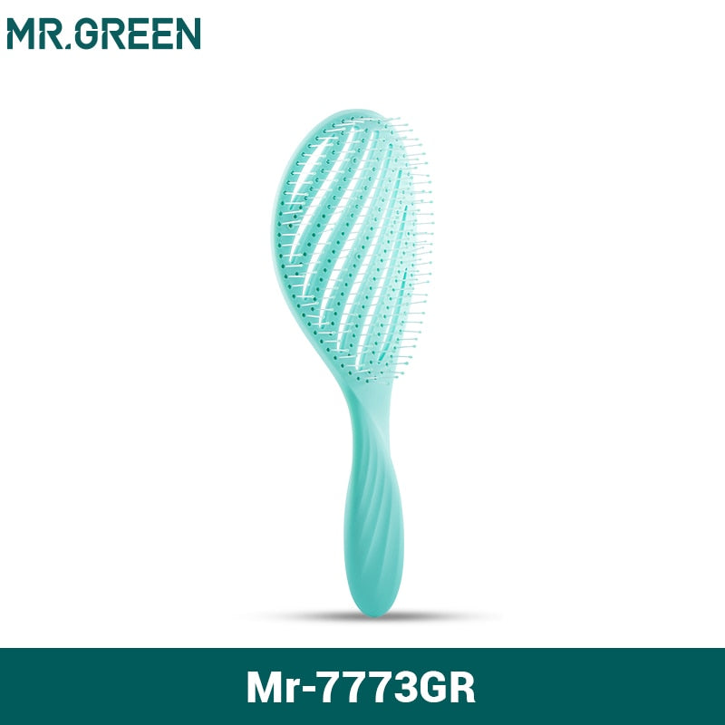 MR.GREEN Hollow Out Hair Brush Scalp Massage Combs Hair Styling Detangler - acfitpro