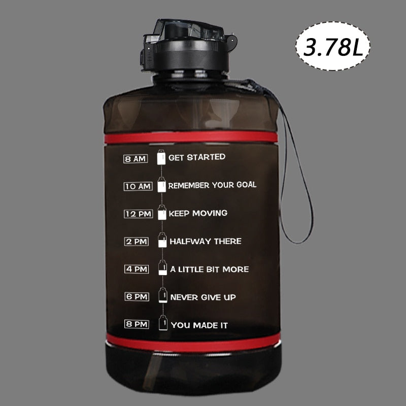 2.2/3.78L Gallon Time Marker &amp; Motivational Water Jug BPA Free Leakproof - acfitpro