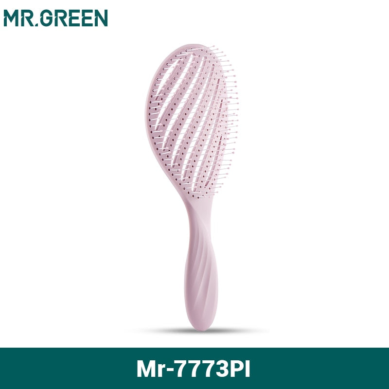 MR.GREEN Hollow Out Hair Brush Scalp Massage Combs Hair Styling Detangler - acfitpro