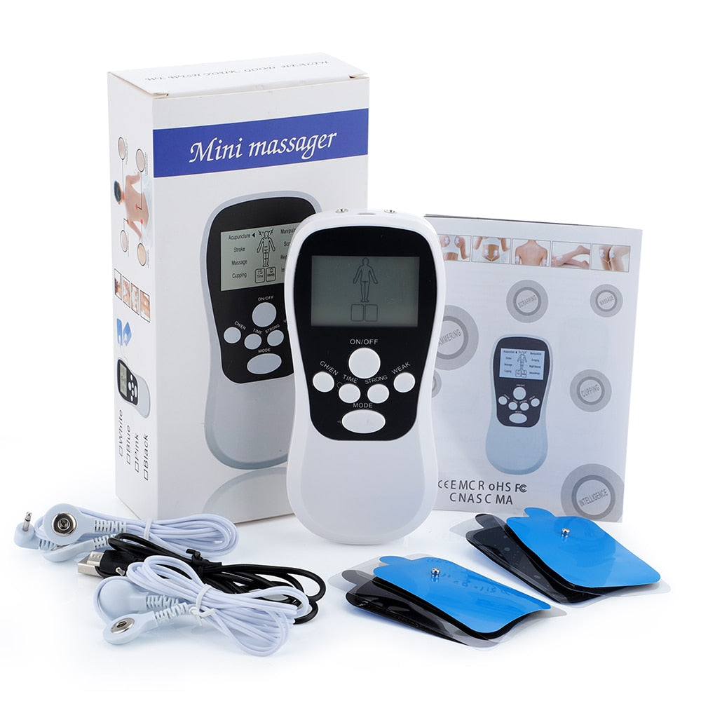 8 Mode EMS Electric Herald Tens Machine Acupuncture Body Massage Digital Therapy Massager Muscle Stimulator Electrostimulator - acfitpro