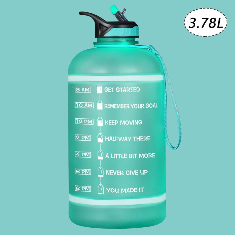 2.2/3.78L Gallon Time Marker &amp; Motivational Water Jug BPA Free Leakproof - acfitpro