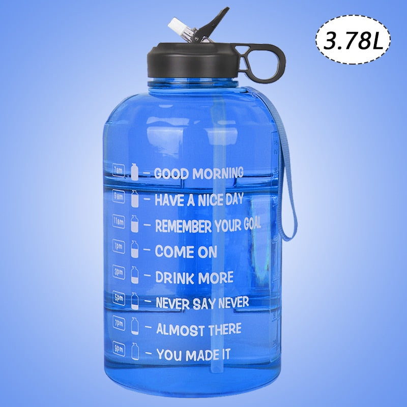 2.2/3.78L Gallon Time Marker &amp; Motivational Water Jug BPA Free Leakproof - acfitpro