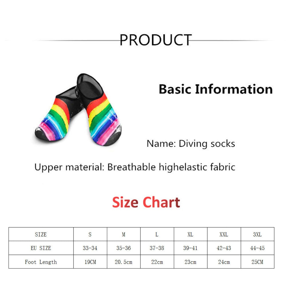 Water Shoes Swimming Socks Printing Color Aqua Beach Sneakers Seaside Slippers for Men, Women - acfitpro