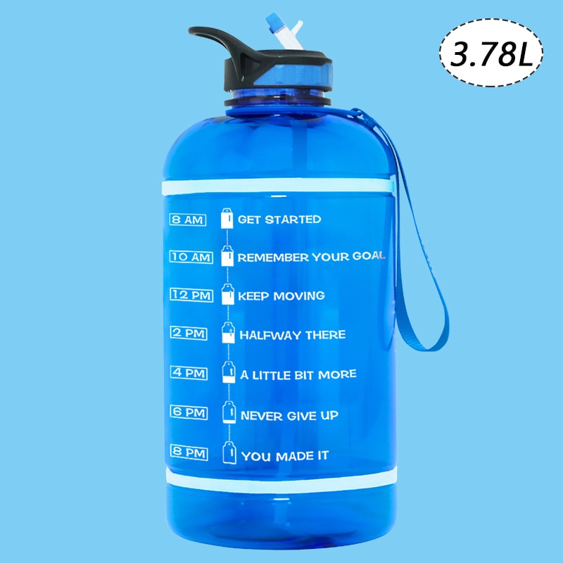 2.2/3.78L Gallon Time Marker &amp; Motivational Water Jug BPA Free Leakproof - acfitpro