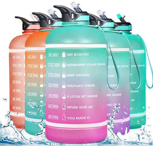 2.2/3.78L Gallon Time Marker &amp; Motivational Water Jug BPA Free Leakproof - acfitpro