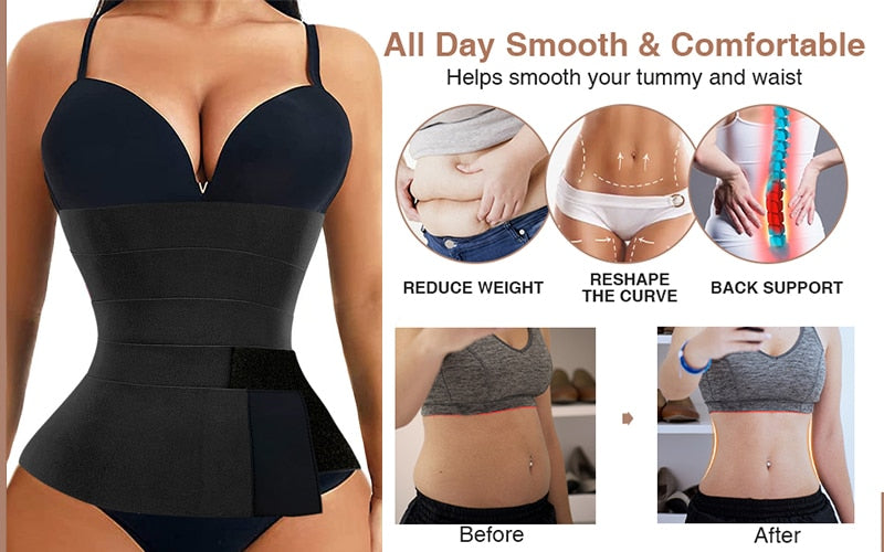 Snatch Me Up Bandage Wrap Waist Trainer Shaperwear Belt Women Slimming Tummy Belt Corset Top - acfitpro