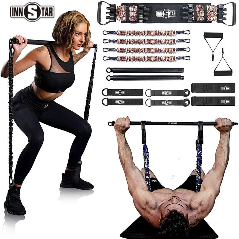 INNSTAR Bench Press Resistance Bands Set Squat Elastic Band Muscle Chest Expander Exercise Rubber Home Gym Fitness Equipment - acfitpro