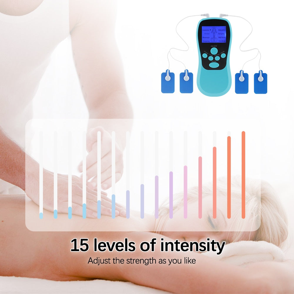 8 Mode EMS Electric Herald Tens Machine Acupuncture Body Massage Digital Therapy Massager Muscle Stimulator Electrostimulator - acfitpro