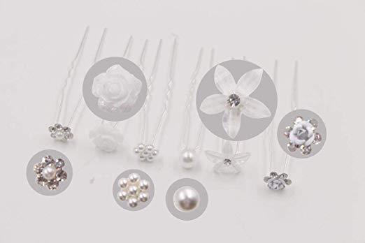 100 Pieces Flower Crystal Rhinestone Hair Pins - acfitpro