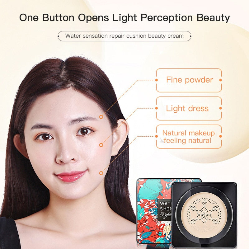 Air Cushion CC Cream Whitening Concealer Moisturizing BB Cream Makeup  Up with Mushroom Puff - acfitpro