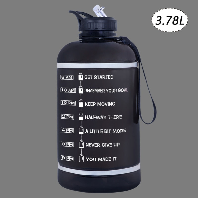 2.2/3.78L Gallon Time Marker &amp; Motivational Water Jug BPA Free Leakproof - acfitpro