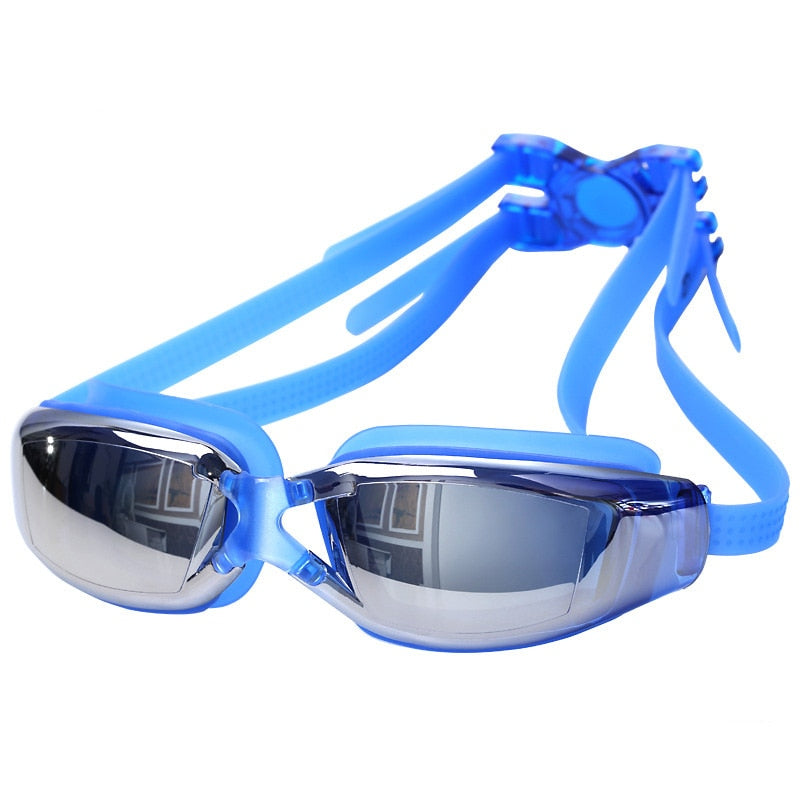 Adults Waterproof Swimming Glasses Adjustable Band Diving Silicone UV Protection Electroplate Anti-fog Men Women Swimming Goggle - acfitpro