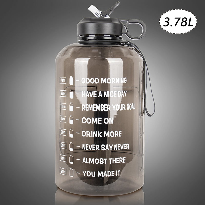 2.2/3.78L Gallon Time Marker &amp; Motivational Water Jug BPA Free Leakproof - acfitpro