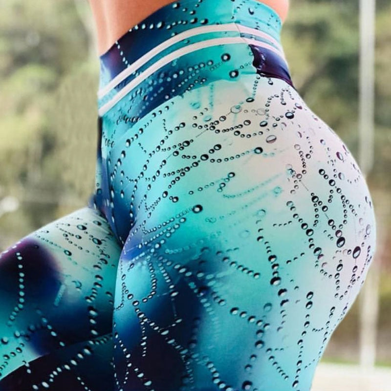 Workout Water Droplets Leggings Women Sports Yoga Pants - acfitpro